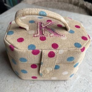 Tiny Corduroy Jewelry Case “K”